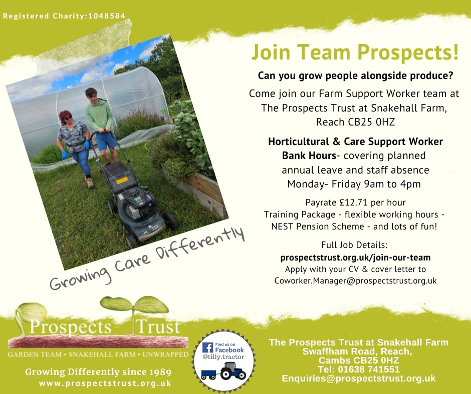 Horticultural Care Support Worker - Feb 26 Bank Support Job Ad